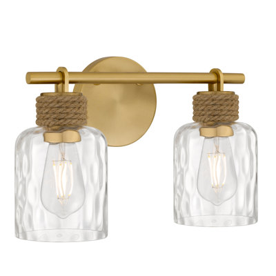 Baltic 2-Light Brushed Gold Vanity Light