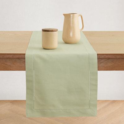 Cotton Linen Hemstitch Table Runner