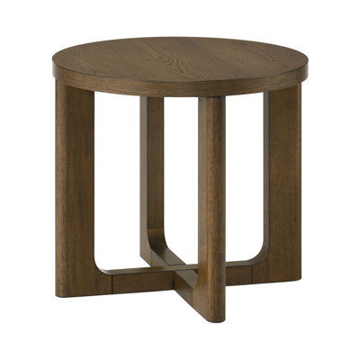 23.9" W Transitional End Table, Brown