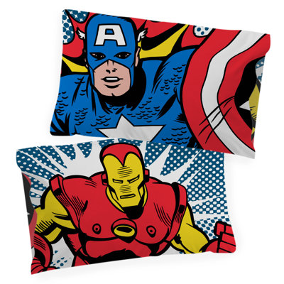 Marvel Comics Avengers Fighting Team 100% Cotton Pillowcase Set