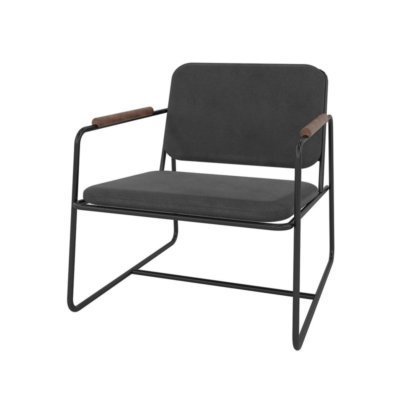Fauteuil d'appoint en acier noir pourquoi Whythe, Noir, Noir