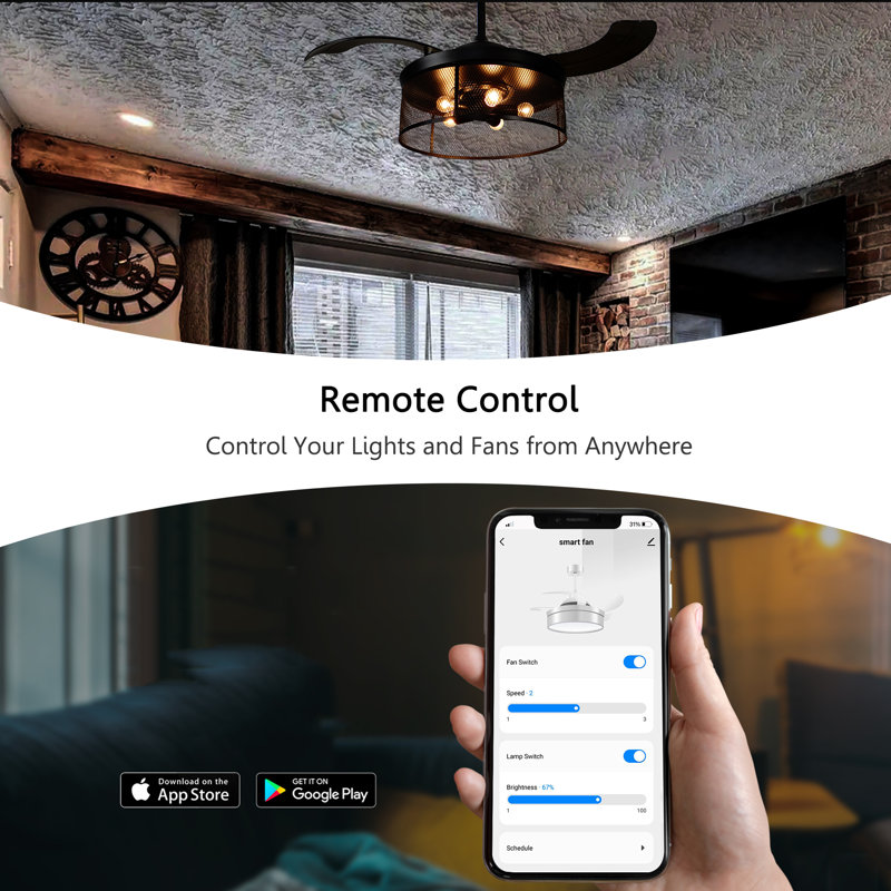 White Smart Wi-Fi Ceiling Fan Control Switch with Light