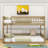 Queen Over Queen Wood Bunk Bed With Guardrails And Ladder-926396217