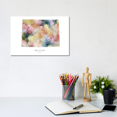 Colorado State Map - Wrapped Canvas Painting