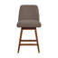 Tabouret de bar pivotant Amelia au fini chêne brun avec tissu taupe Boucle