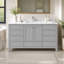 Meuble-lavabo autoportant 60 po avec lavabo simple et cadre en bois massif 60 po gris-1020968777
