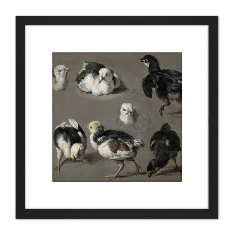 Seven Chicks Birds 1 Piece Single Picture Frame Painting