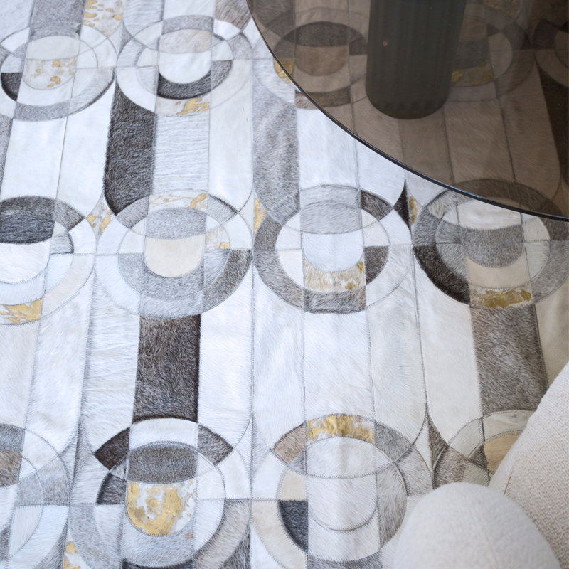 HANDPICKED BY ART HIDE Cowhide Geometric Area Rug, Rectangle 6'7" x 9'8"