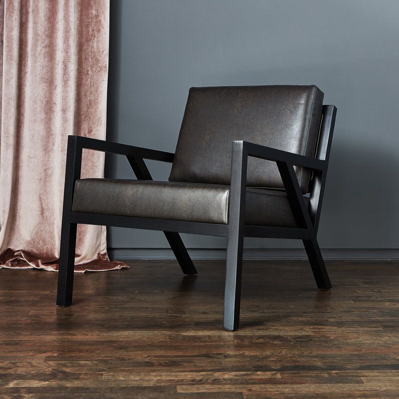 Méridienne Truss, Noir cendré, Cuir végétalien Appleskin couleur réglisse