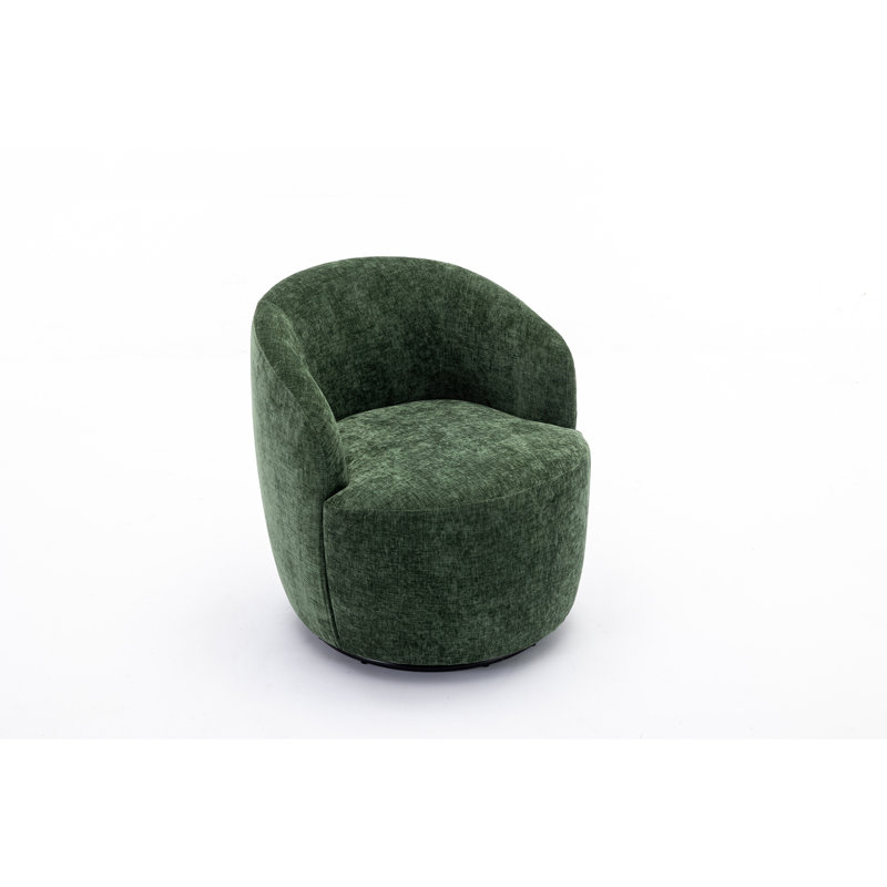 Genece Upholstered Swivel Accent Chair, Green Chenille