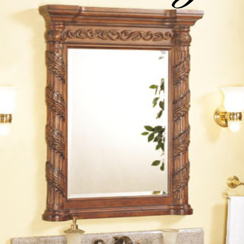 Tuscany Traditional Bathroom Vanity Mirror, 34" H x 24" W