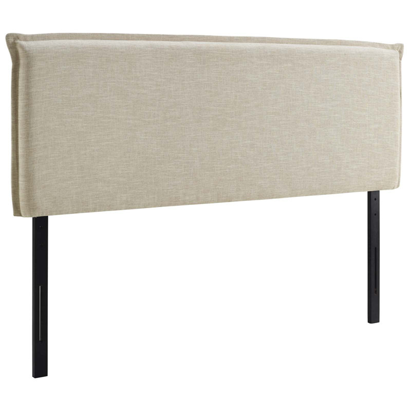 Camille Headboard, Queen, Beige Polyester Blend, Queen