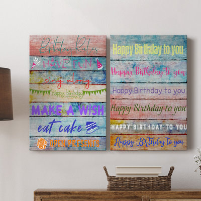 Birthday Rules-Premium Gallery Wrapped Canvas -Ready to Hang