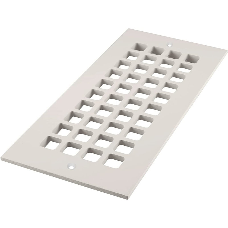 Grille carrée en aluminium Reggio, 4 po x 12 po, Blanc