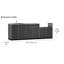 Outdoor Kitchen 97" W x 24" D Free Standing 4-Piece Modular Cabinet Set in Slate Grey