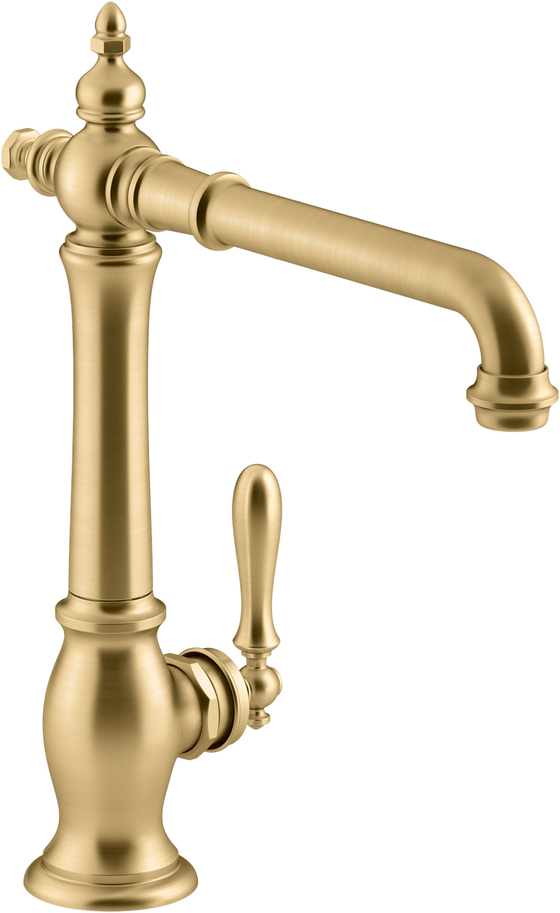 Artifacts Single-Hole Kitchen Sink Faucet with 13-1/2-in Swing Spout,  Victorian Spout Design