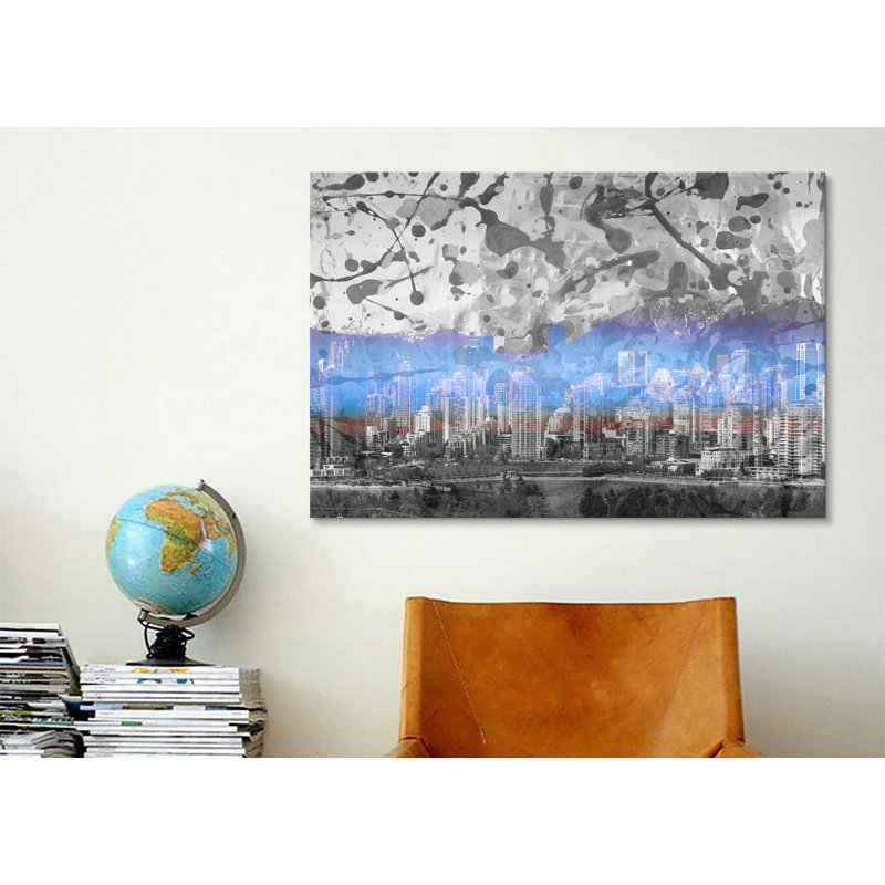 «Vancouver, Canada Skyline 2», reproduction d'impression sur toile, H 8 po x l 12 po x P 0,75 po