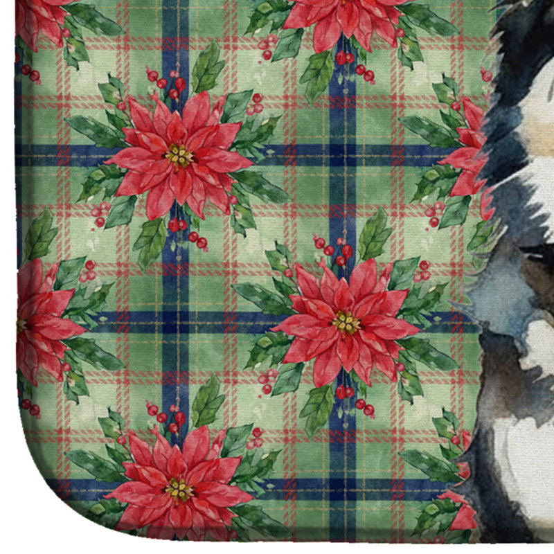 Tapis de vaisselle Finnish Lapphund Christmas PoinsettIas
