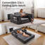 Canapé-lit pliable modulaire PlayCouch pour salon et chambre à coucher à extension instantanée, confortable et créatif avec un siège latéral, gris foncé.-753234871