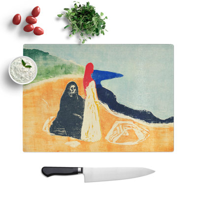 Two Women on the Shore Vol.1 by Edvard Munch Chopping Board
