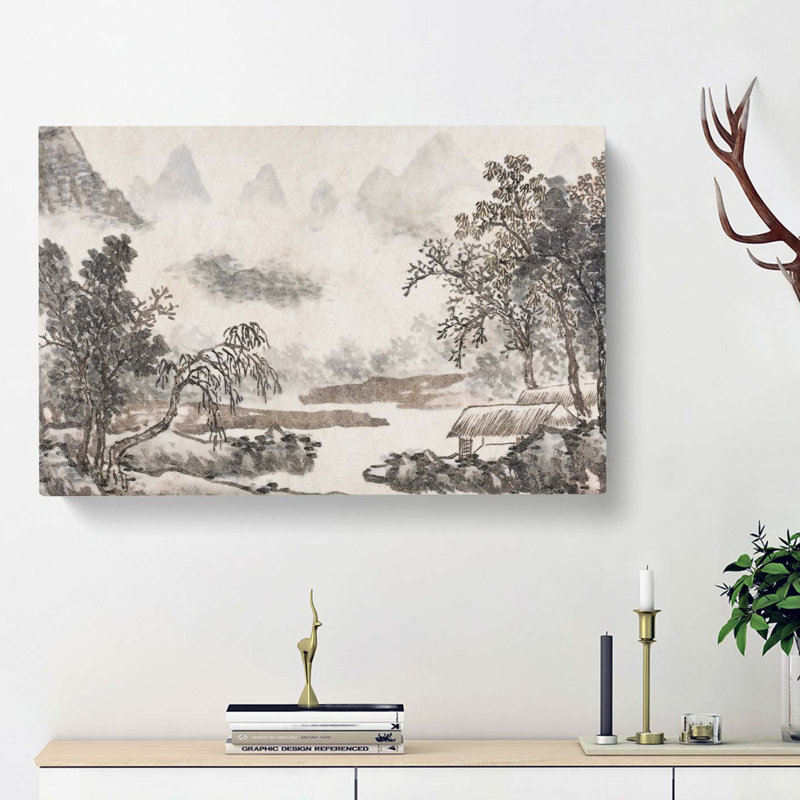 Clouds Over The River by Shen Zhou - Wrapped Canvas, 50cm H x 76cm W x 3cm D