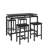 5-Piece Black Pub Table Set—Counter Height, Table + 4 Bar Stools, Compact for Kitchen/Breakfast Nook/Small Space-697387546