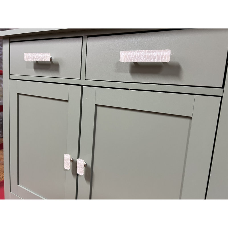 Poignée de meuble longue en verre Glacier, Bronze huilé, Ros