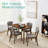 5-Piece Compact Wooden Mid-Century Modern Dining Set w/ 4 Chairs, Padded Seat & Back-2113337866
