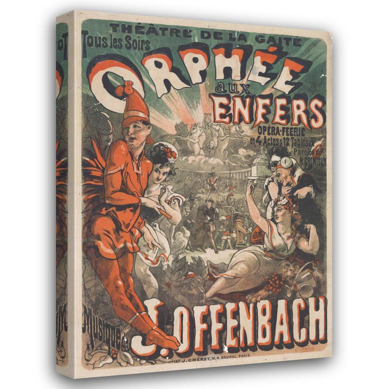 "Orphée en enfer" par Jules Chéret - Toile tendue avec châssis, H 48 po x l 33 po