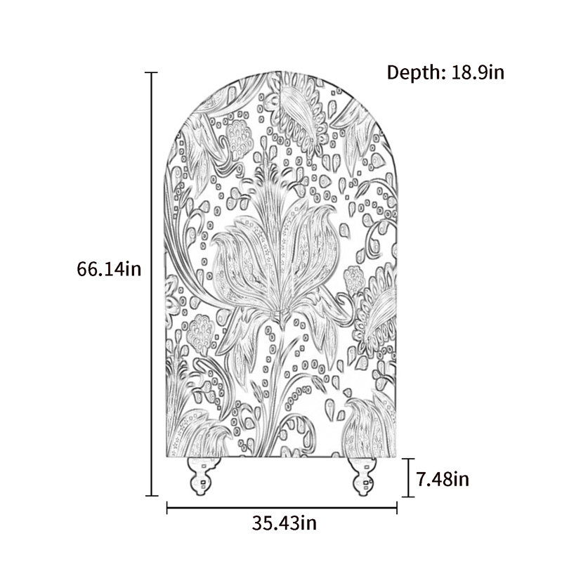Armoire arquée avec tablettes et portes