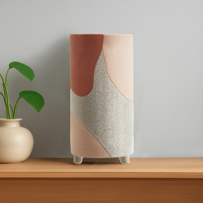 Aquina Earthenware Table Vase, 40cm H x 15cm W x 15cm D