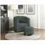 Mobilier de salon moderne et pivotant avec repose-pieds vert