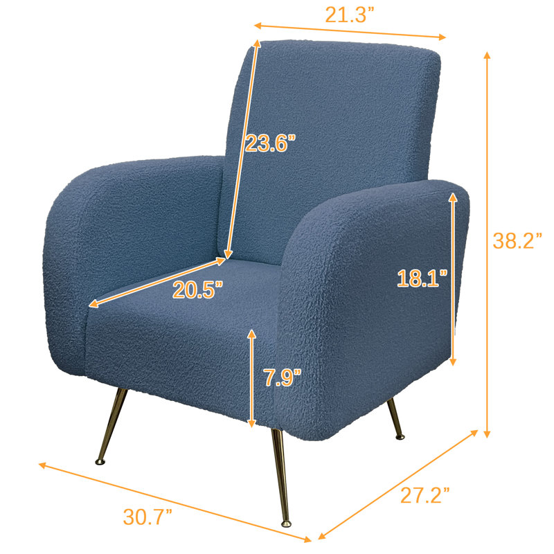 Arnhart Upholstered Accent Chair, Arnhart Blue Fabric