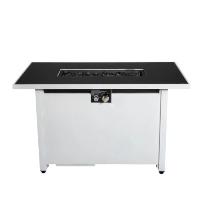 43-In Outdoor Patio Fire Pit Table, 50000 Output, Hidden Tank, Flame Adjustment, Includes Cover And Ignition Battery