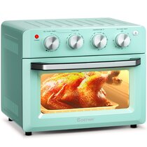 Costway 21qt Convection Air Fryer Toaster Oven 8-in-1 w/ 5 Accessories - 16'' x 16'' x 14'' - Silver - 16'' x 16'' x 14