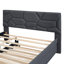 Lit plateforme tapissier avec tête de lit et lit gigogne à motif brique-1251171050