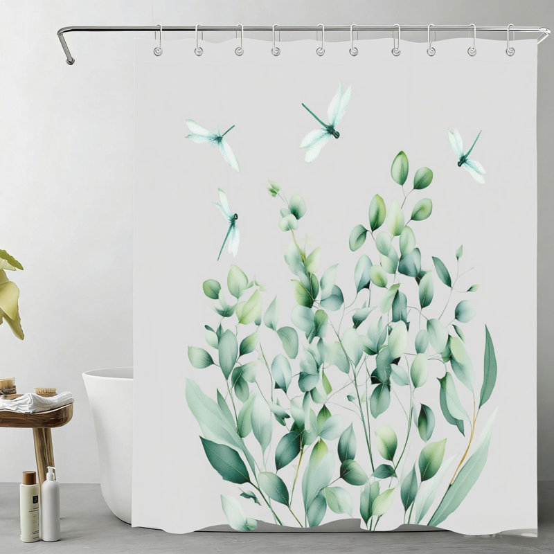 Rideau de douche Eucalyptus Dragonfly Spa Suite, sauge 72 x 72 pouces