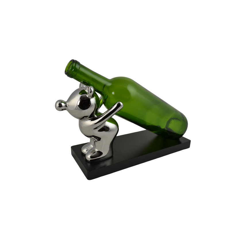Porte-bouteille en bois 10 po, Argent