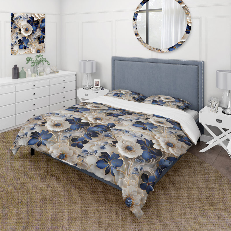 Ensemble de housse de couette Narjes, Housse de couette simple + 1 taie décorative stan