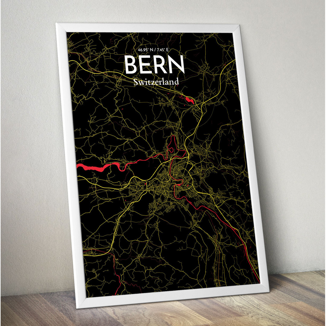Bern City Map - No Frame Print
