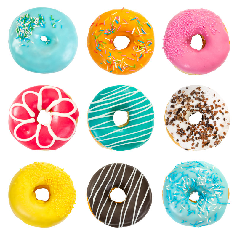 Colorful Donuts - Photographie sur toile tendue, H 36 po x l 36 po