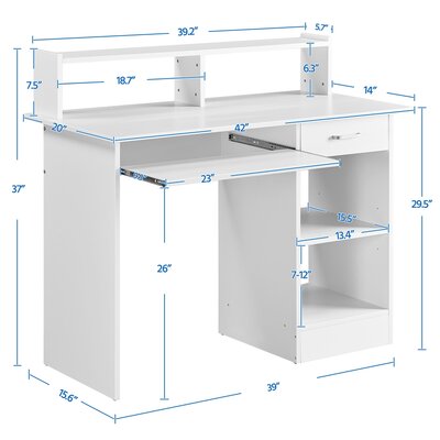 Latitude Run® Derdine Desk with Hutch & Reviews | Wayfair