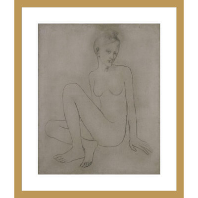 Nude with Crossed Legs by Pablo Picasso -Framed Giclee Print