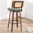 Cane Back Swivel Counter Stools with Faux Leather Seat-113262411-113262409