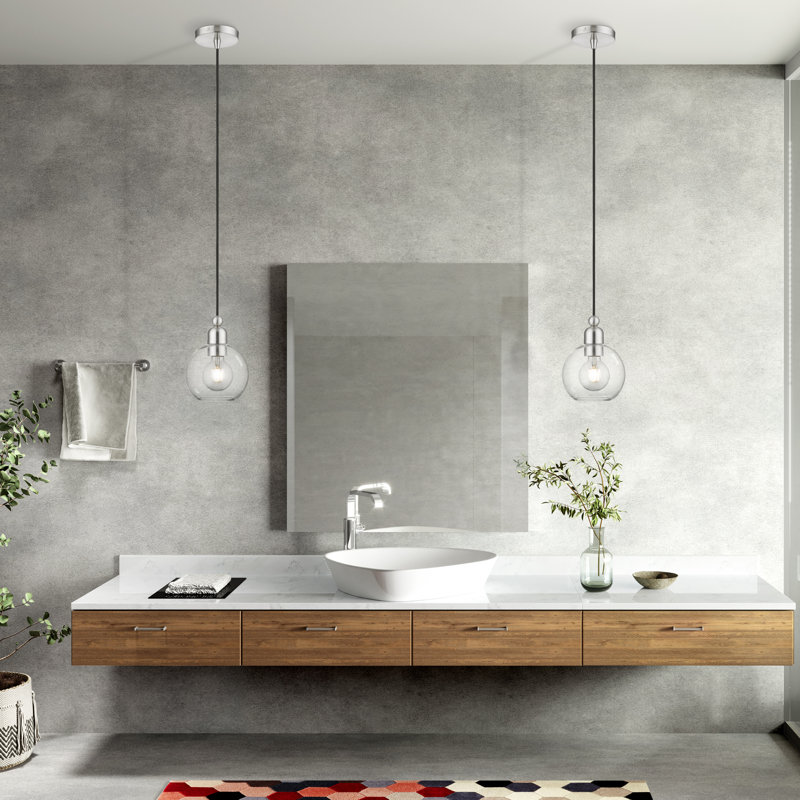 Luminaire suspendu en forme de dôme à 3 lumières, Nickel brossé