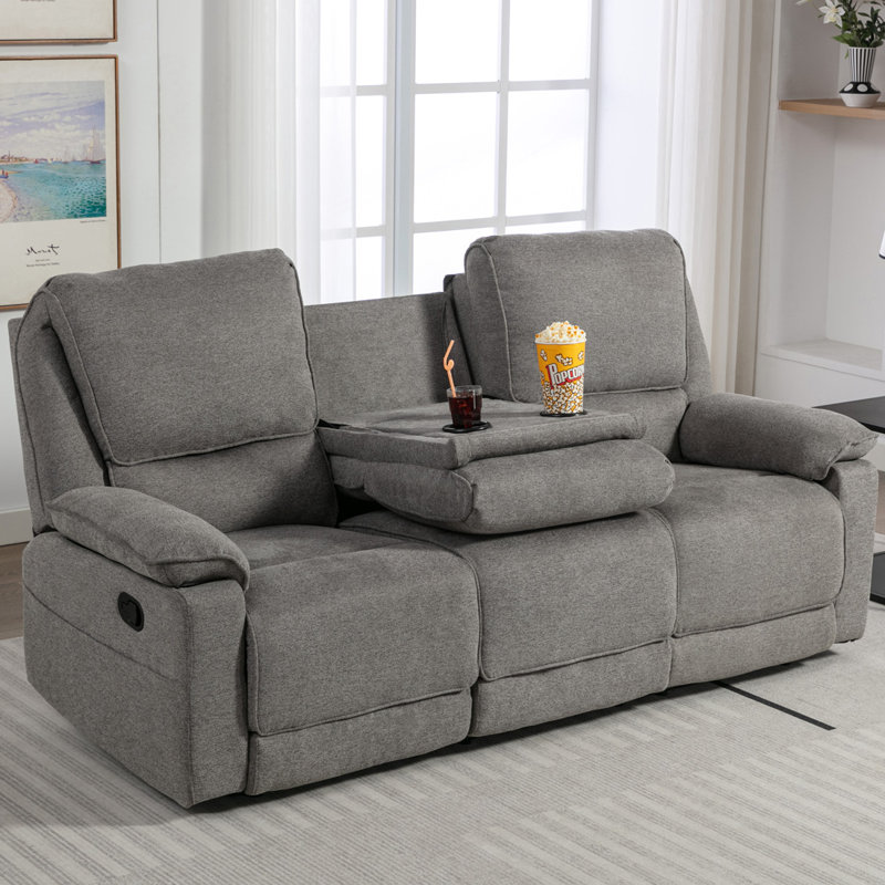 Sydney Latch Recliner 3 Seater Sofa, Grey
