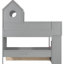Lit superposé simple gris avec maison, tiroir, escalier, conduit, plateau de style magique, rangement peu encombrant, côté ondulé pour-129996482