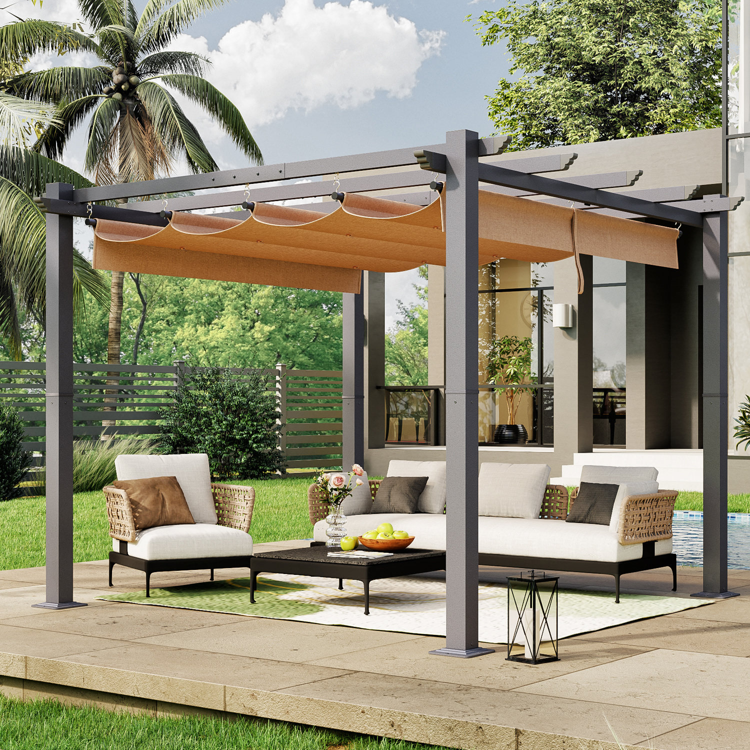 JolyDale Aluminium Pergola with Canopy & Reviews | Wayfair