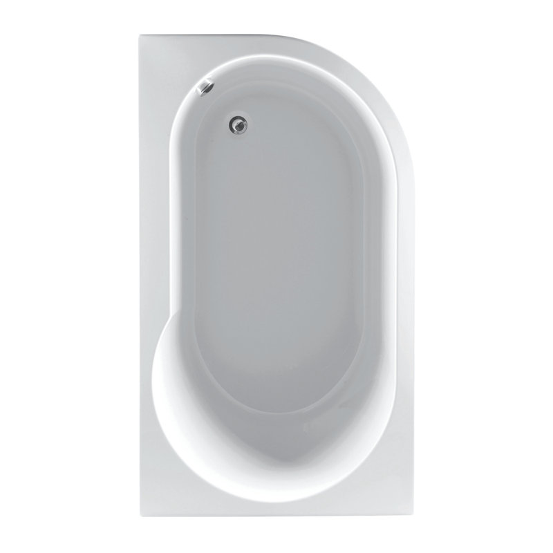 Davos 1550mm x 900mm Soaking Acrylic Bathtub, Left