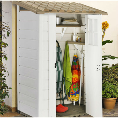 4 ft. W x 2 ft. D Pent Plastic Tool Shed
